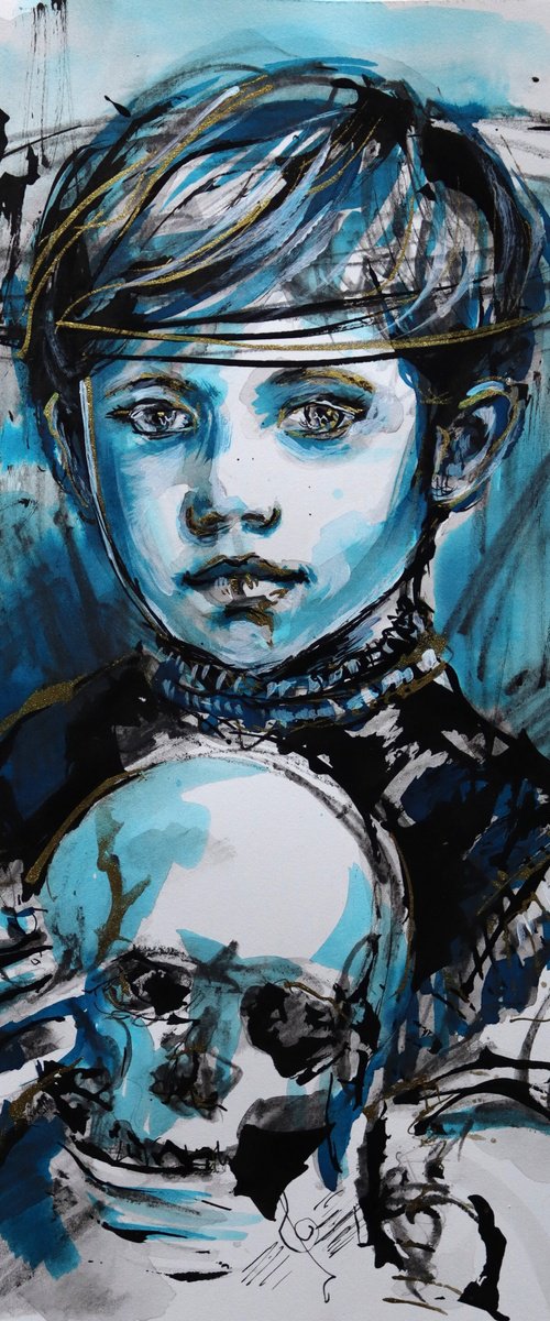 Blue Boy with Skull by Antigoni Tziora