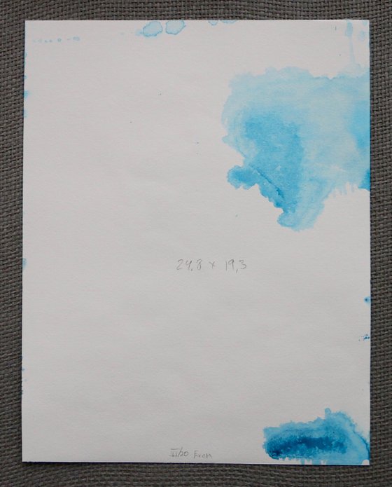 Sea waves on the coast. Original watercolor artwork.