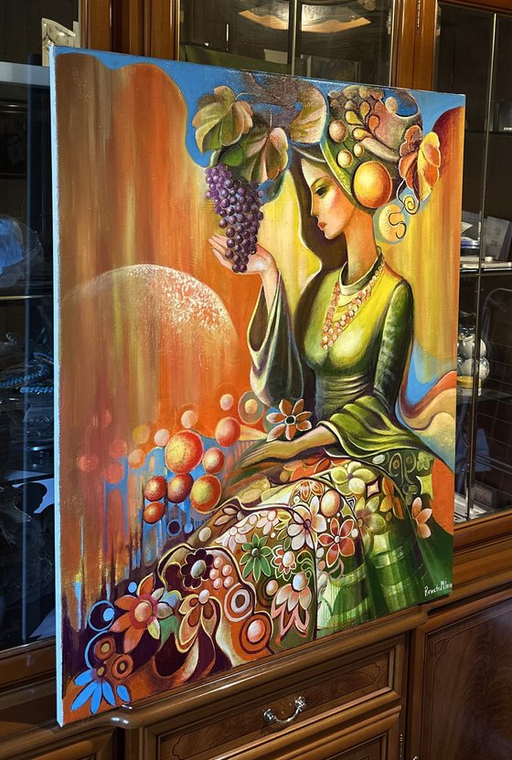 " Woman with Grapes "