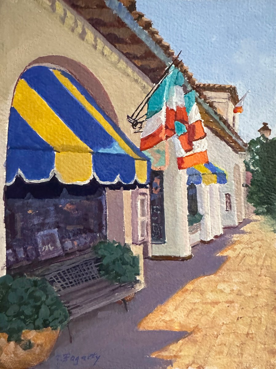 Impressionistic Cityscapes Painting By Tatyana Fogarty, 6 X 8", Little Napoli Bistro In Carmel, Original Artwork