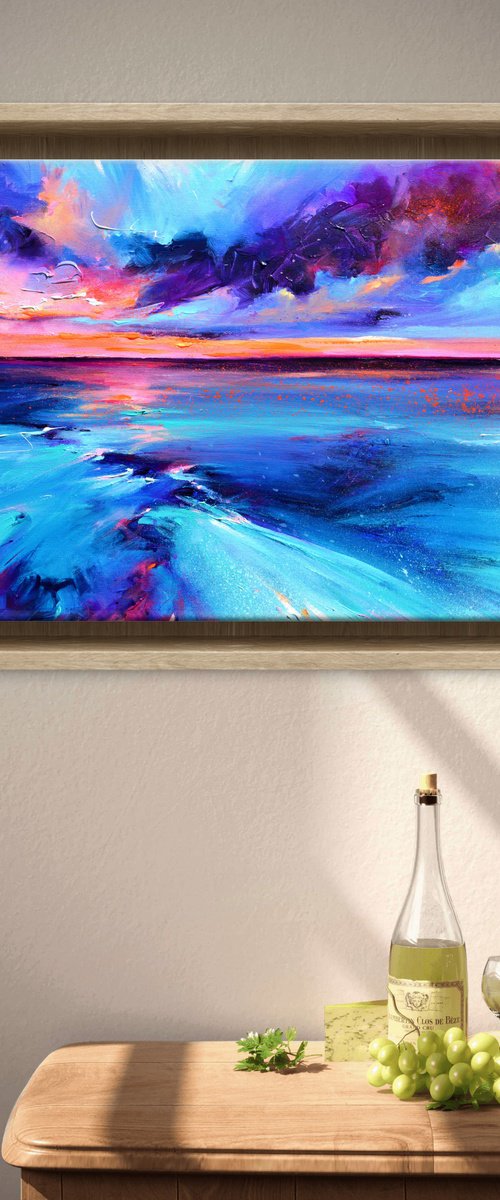 Surreal Lights on the Lake - Sunset Seascape by Soos Roxana Gabriela