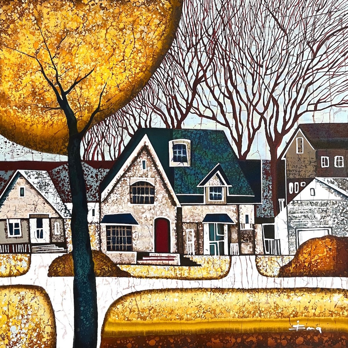 Houses And Trees By Julia Ismambetova, 15 X 15, Artwork For Sale On Artfinder