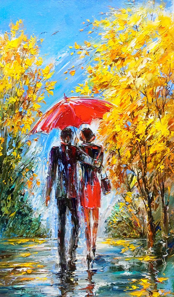 Under the red umbrella