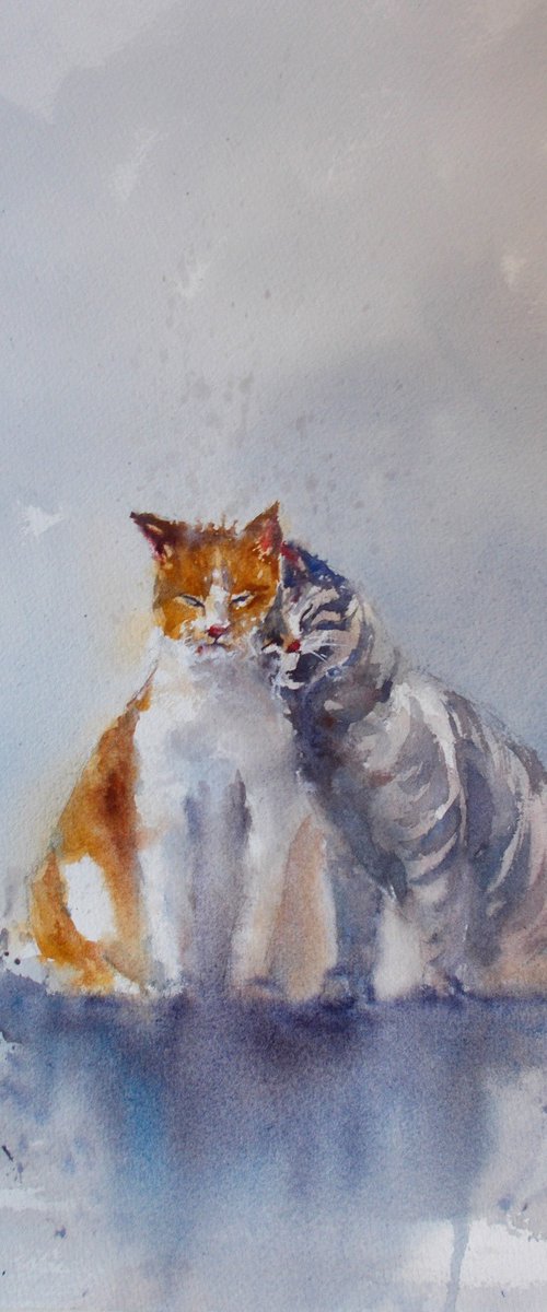 cats in love by Giorgio Gosti