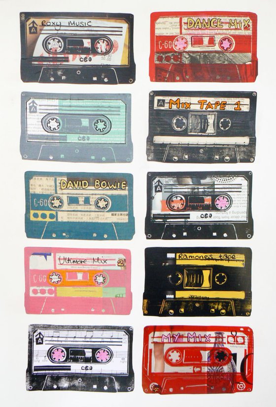 Cassettes #4 (cassette tapes, retro music, 70's, 80's rock culture)