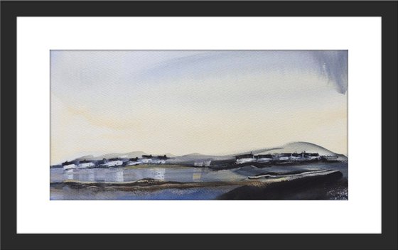 COTTAGES ANGLESEY. Original Landscape Watercolour Painting.