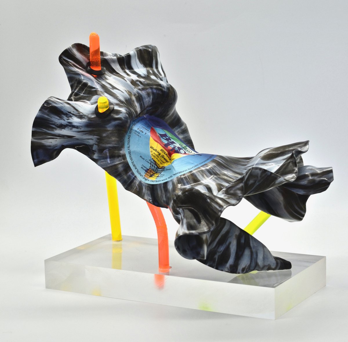 Vinyl Music Record Sculpture - Up On The Rave by Seona Mason