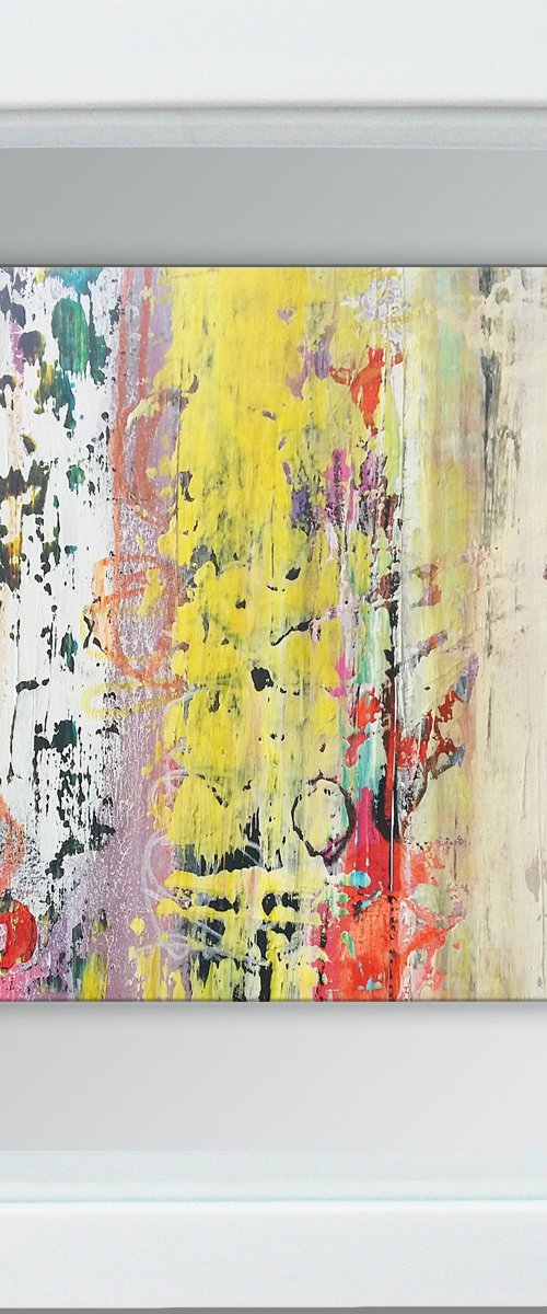 Framed ready to hang original abstract  - Graffiti #1 by Carolynne Coulson
