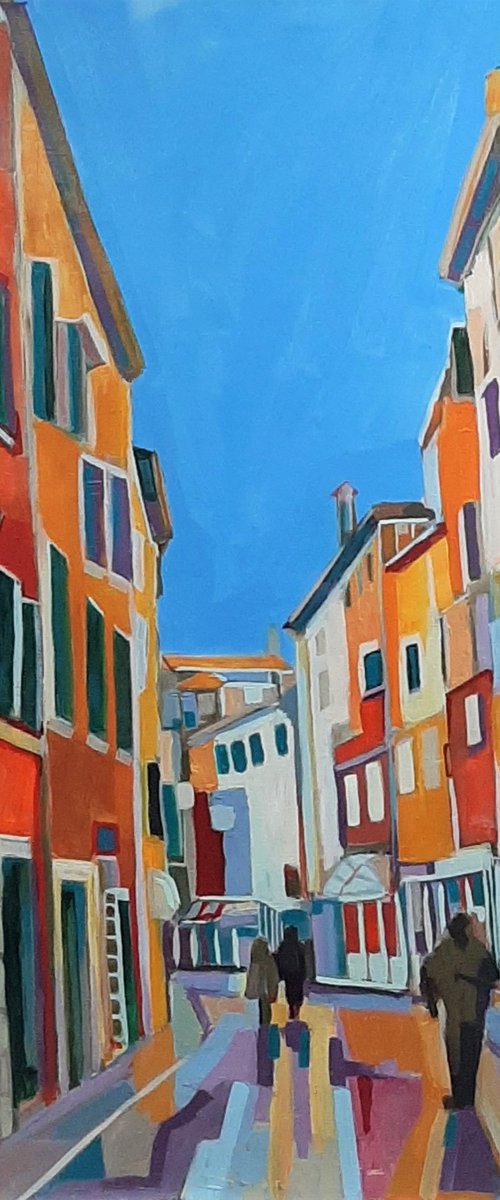 Mediterranean street / 90 x 70 x 0,1 cm by Alexandra Djokic