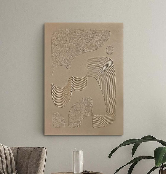 "Brown Bay" Abstract high textured art