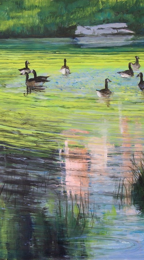 Tree Pollen in the Pond by Gray Jacobik