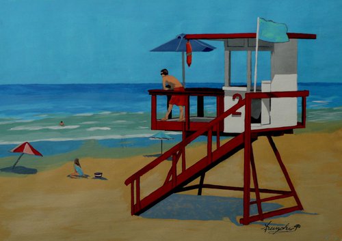 The Distracted Lifeguard by Dunphy Fine Art