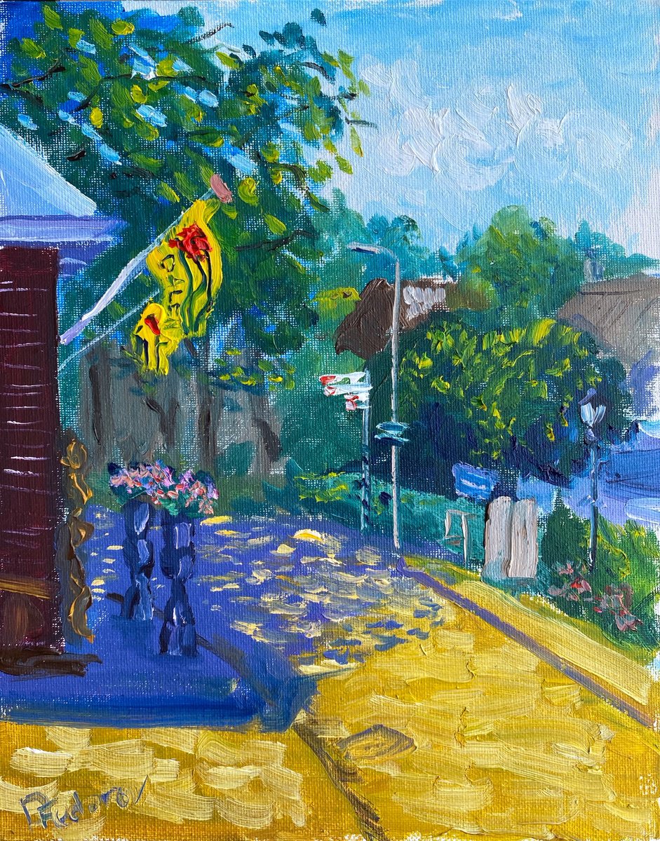 Impressionistic Landscape Oil Painting By Dmitry Fedorov, 9 X 12, Sunny Day In Dalen. Pleinair, Original Artwork