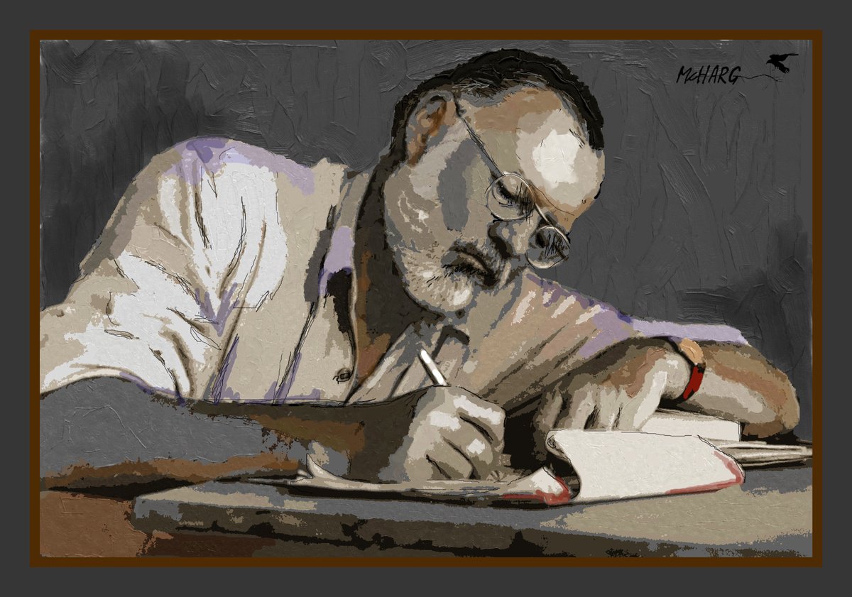 Expressive Portrait Painting By Joe Mcharg, 42 X 30, It Tolls For Thee, Original Artwork