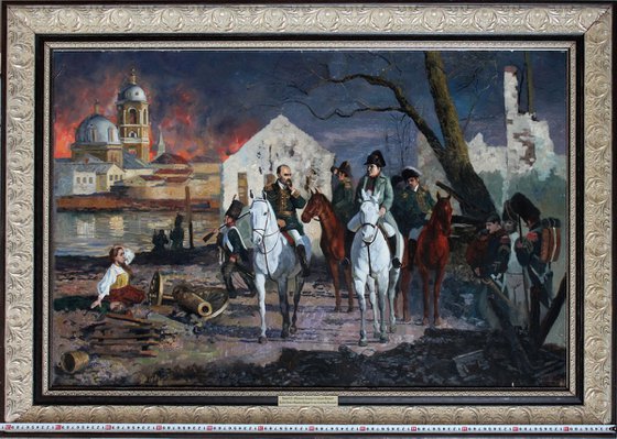 Napoleon Bonaparte was in burning Moscow. 1812