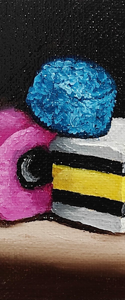Little Liquorice Allsorts #16 still life by Jane Palmer Art