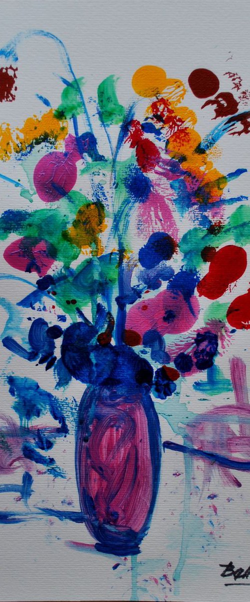 le vase japonais aux fleurs iridescentes / 11,81 x 15,75 in.(30x40cm) / 2018 by Pierre-Yves Beltran