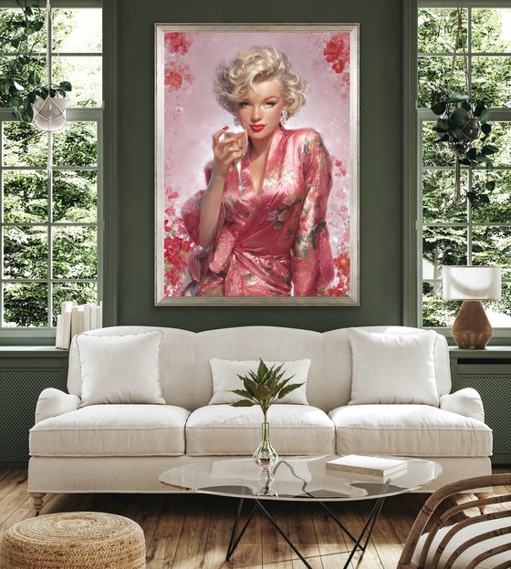 Marilyn Monroe with Champagne