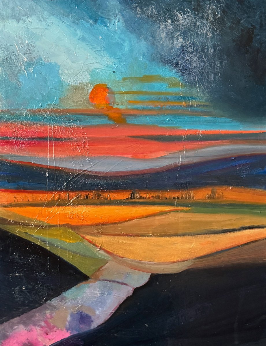 Organic Abstract Oil Painting By Lola Jovan, 11 X 14", Difficult Aspects, Original Artwork