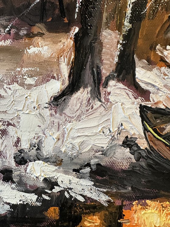 " Winter Sunrise with Boat "