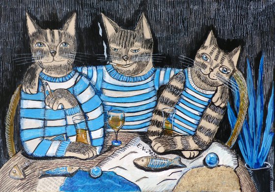 Cats in a bar