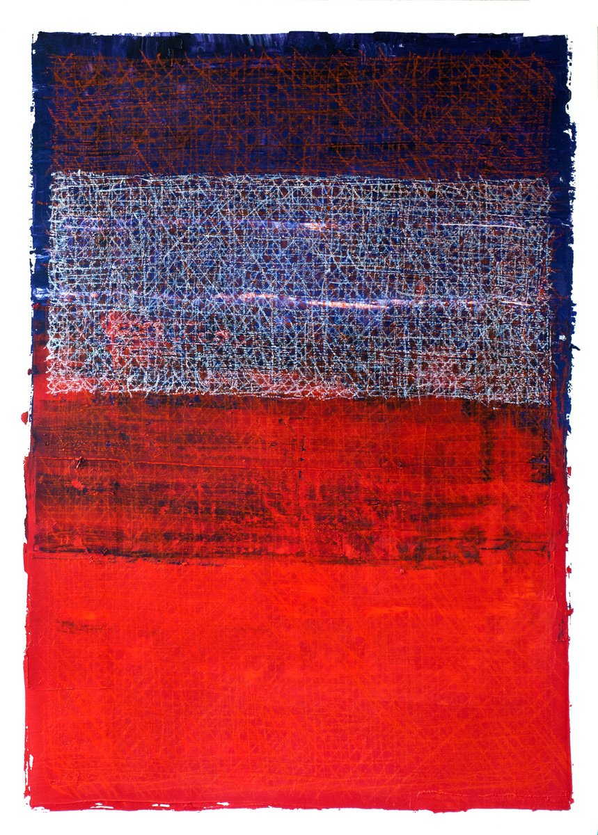 Abstract Oil Painting By Oto Macek, 23 X 33", Untitled 907, Original Artwork