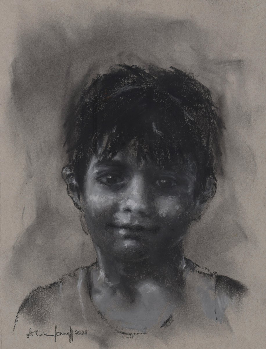 charcoal painting portrait