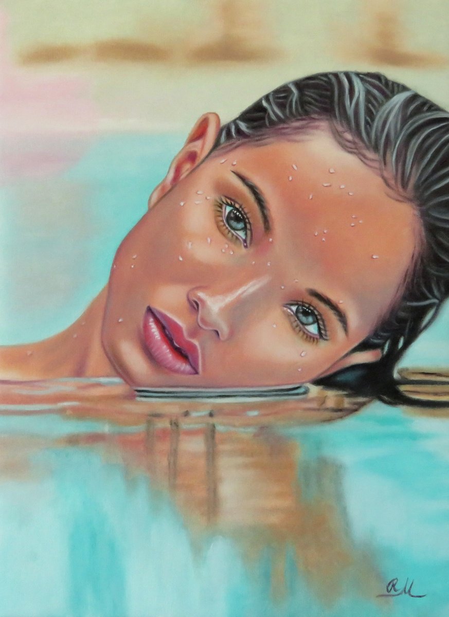 Photorealistic Portrait Oil Painting By Monika Rembowska, 13 X 18", "Riflesso Nell