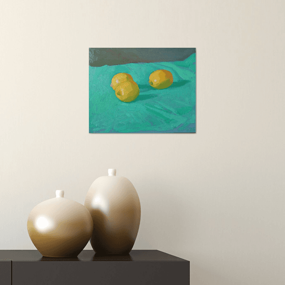 Lemons on a Mint Background.