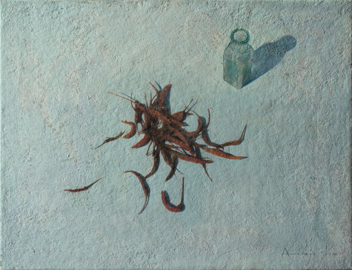 Impressionistic Still Life Acrylic Painting By Andrejs Ko, 26 X 20, Hot Afternoon, Original Artwork