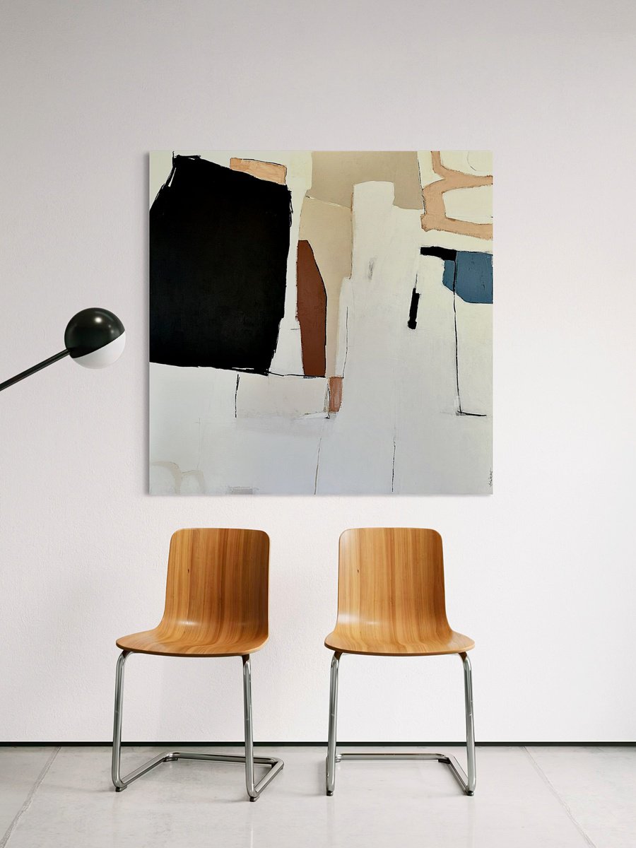 Geometric Abstract Acrylic Painting By Andrea Reichhart, 43 X 43, Un i?te Doux, Original Artwork