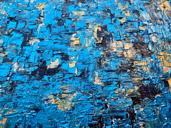 The Blue Sound - TEXTURED ABSTRACT ART – MODERN PAINTING. READY TO HANG!