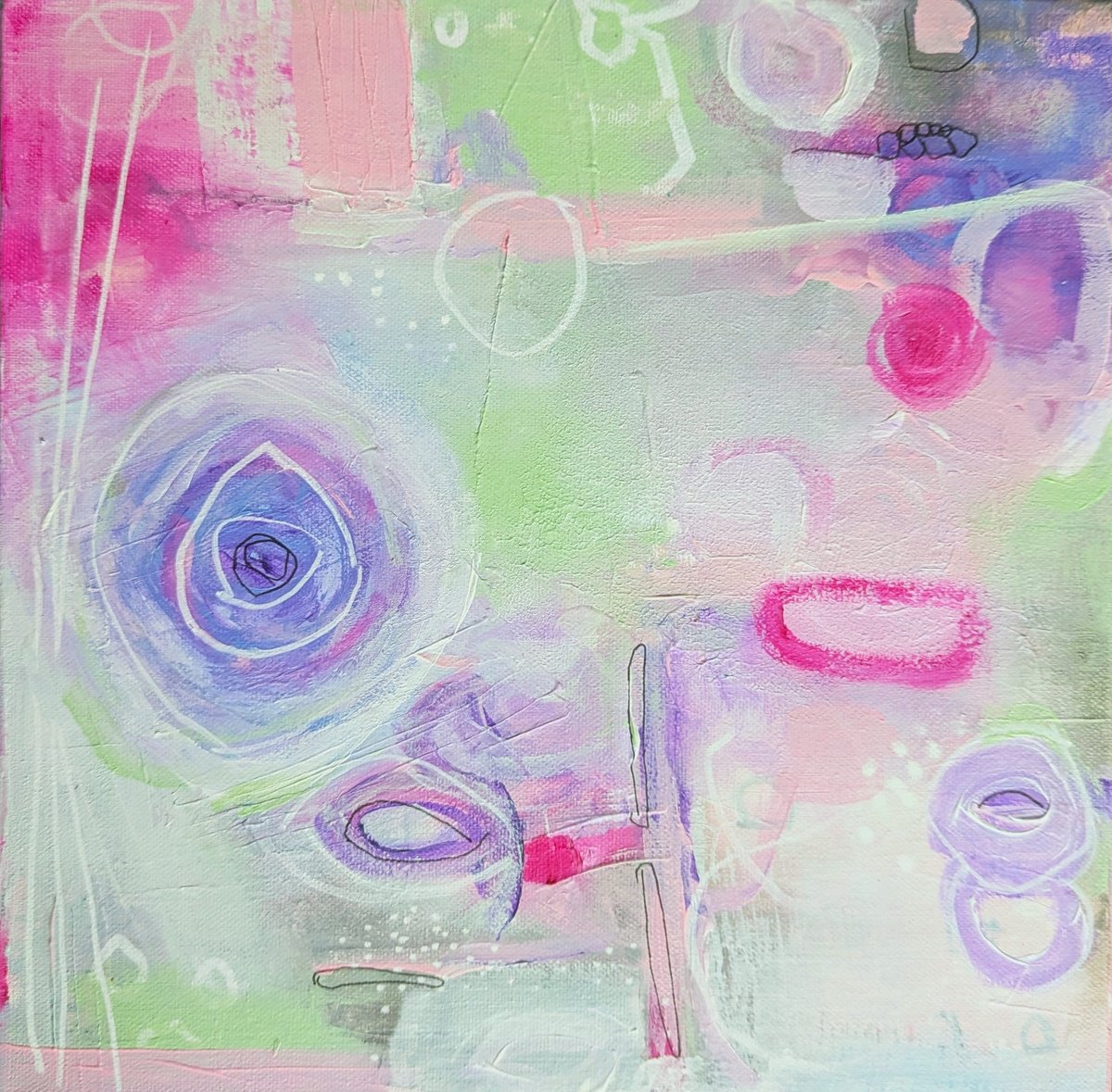 Blooming Violets By Lisa Price, 12 X 12, Artwork For Sale On Artfinder