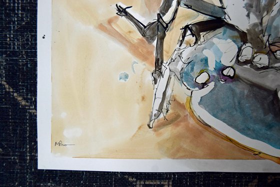 PIL 42 x 59cm, ink and watercolour on paper