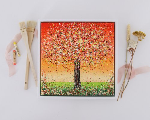 Tree Painting - Warmth Of Your Heart by Shazia Basheer