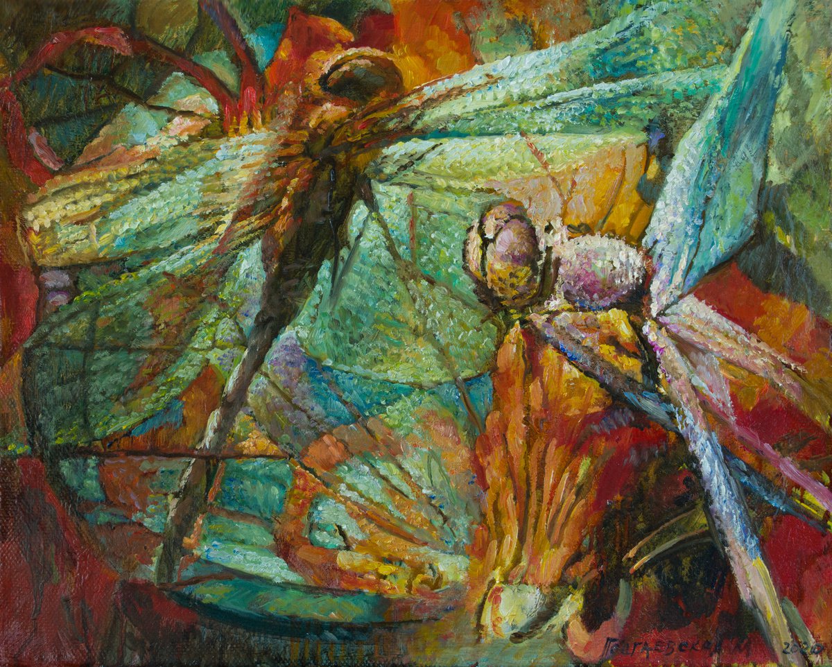 Two dragonflies by Marina Podgaevskaya