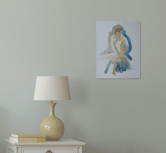 Seated male nude