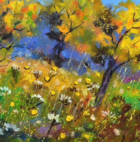 Three trees in summer