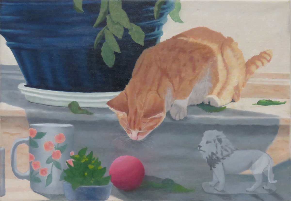 Impressionistic Animal Oil Painting By Stephen Benedek, 20 X 14", What Can I Do With This?, Original Artwork