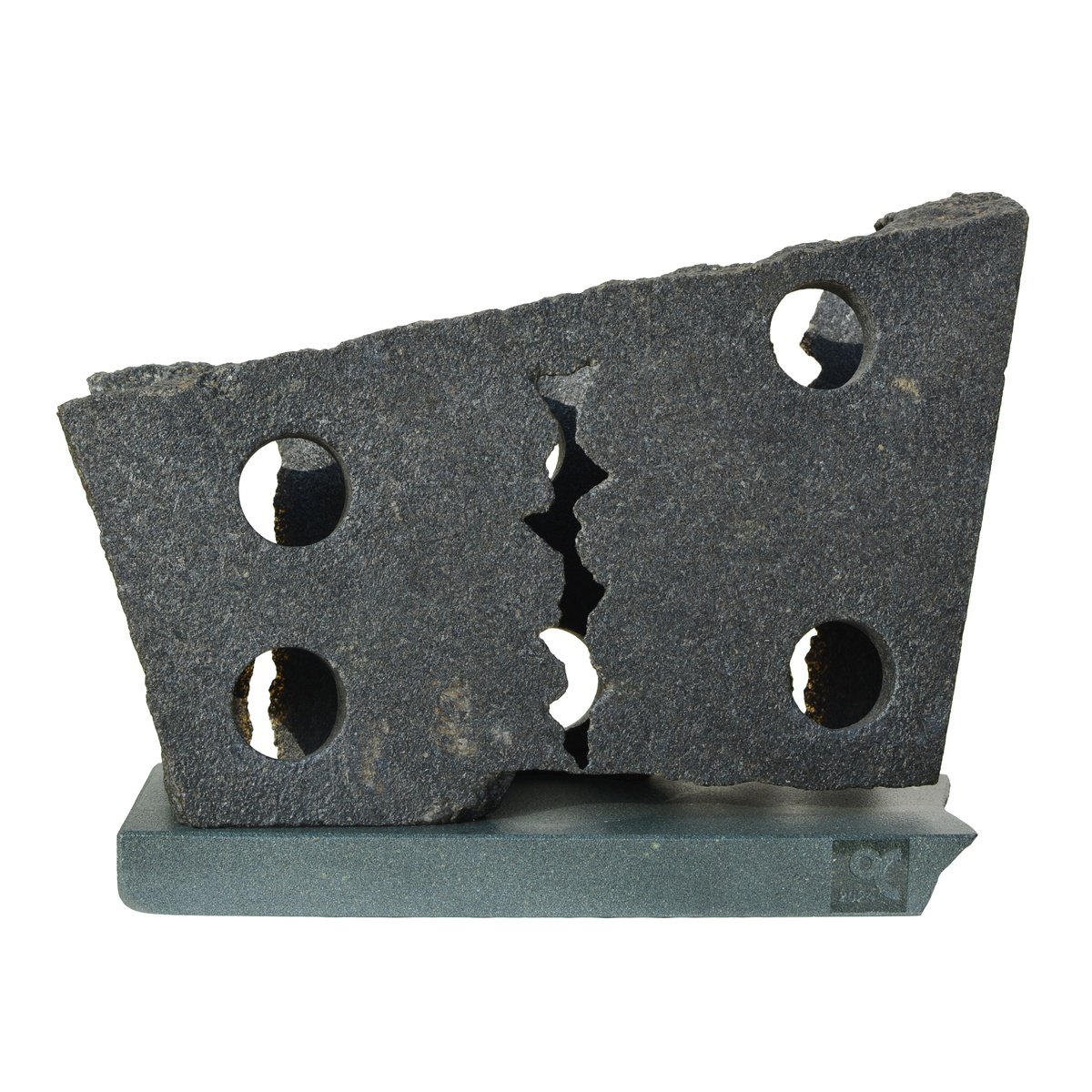 Expressive Cityscapes Stone Sculpture By Ognyan Chitakov, 13 X 11", "Temple", Original Artwork