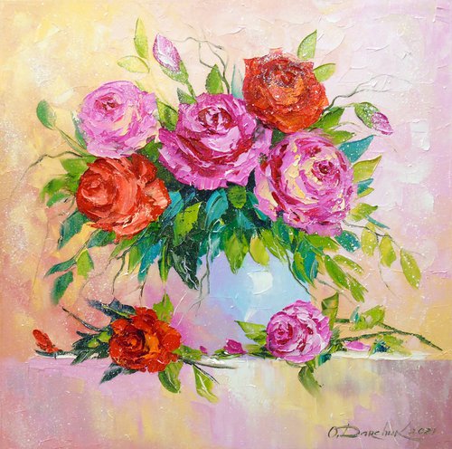 Bouquet of roses in a vase by Olha Darchuk