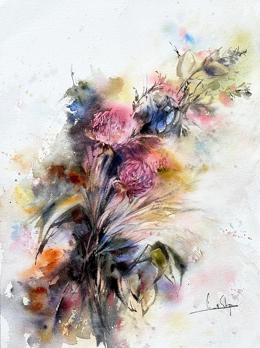 Bouquet, flowers painting by Sophie Rodionov