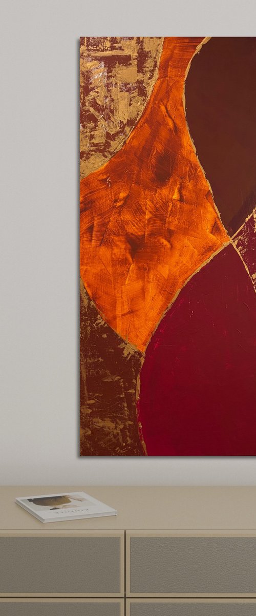 Gilded Currents 50x90х2 cm by Exclusive Arts