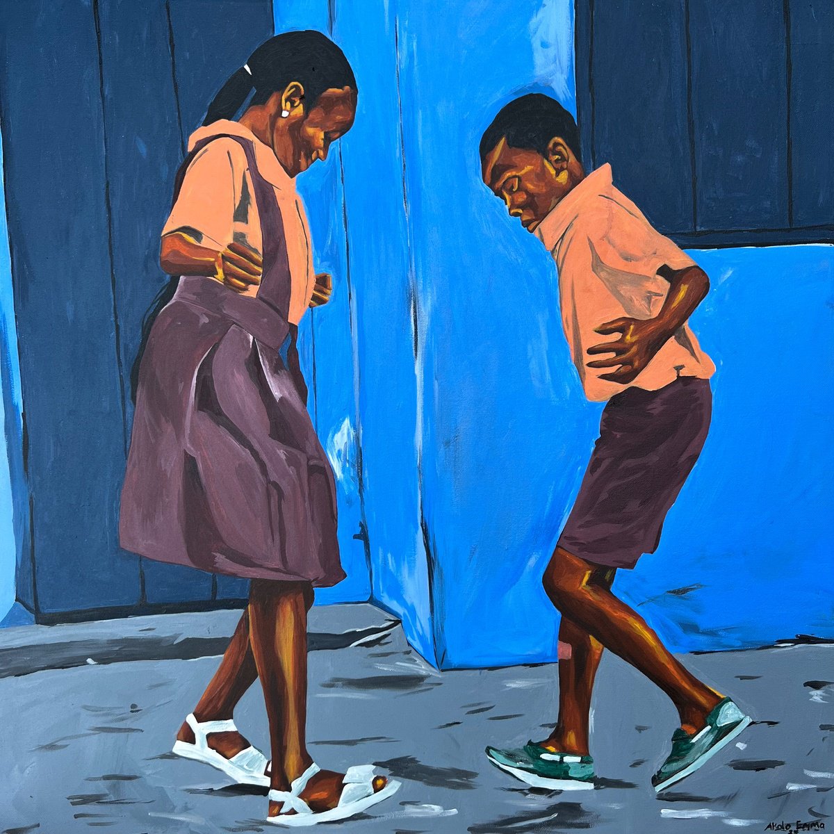 The Joy Of Innocence By Emmanuel Akolo, 36 X 36, Artwork For Sale On Artfinder