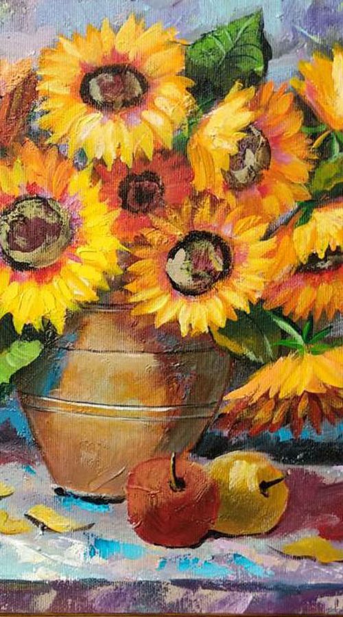 Sunflowers and apples by Ivan Todorov