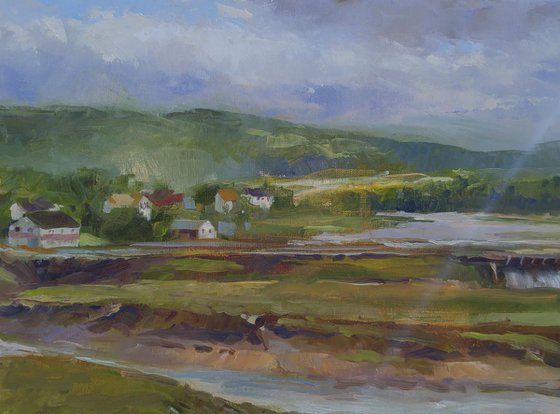 Early morning in Parrsboro, Plein Air (12x16")