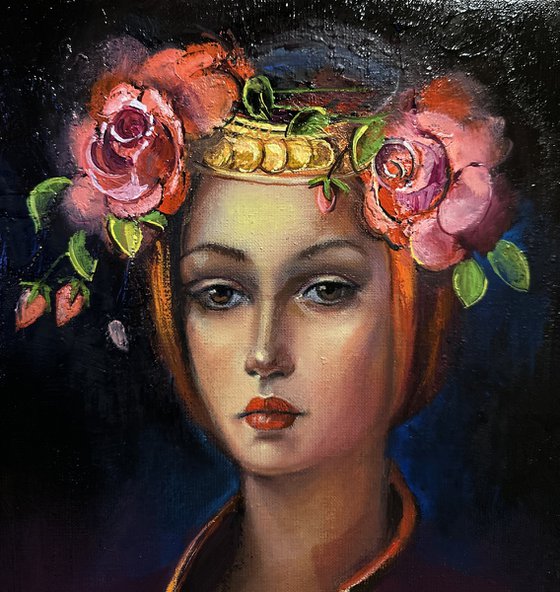 Girl with Roses