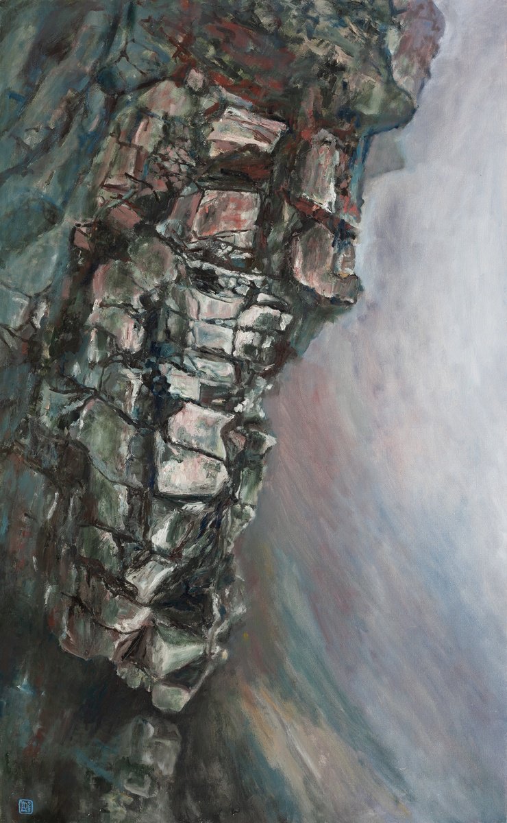 Impressionistic Landscape Oil Painting By Liudmila Pisliakova, 24 X 38", Sleeping Giant Ben Nevis, Original Artwork