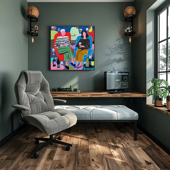 Cozy Friends With Wine