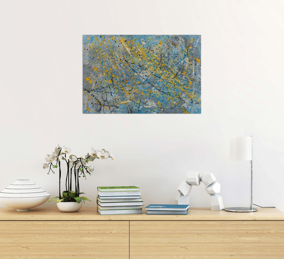 Abstract Blue Acrylic Artwork 40X60 cm